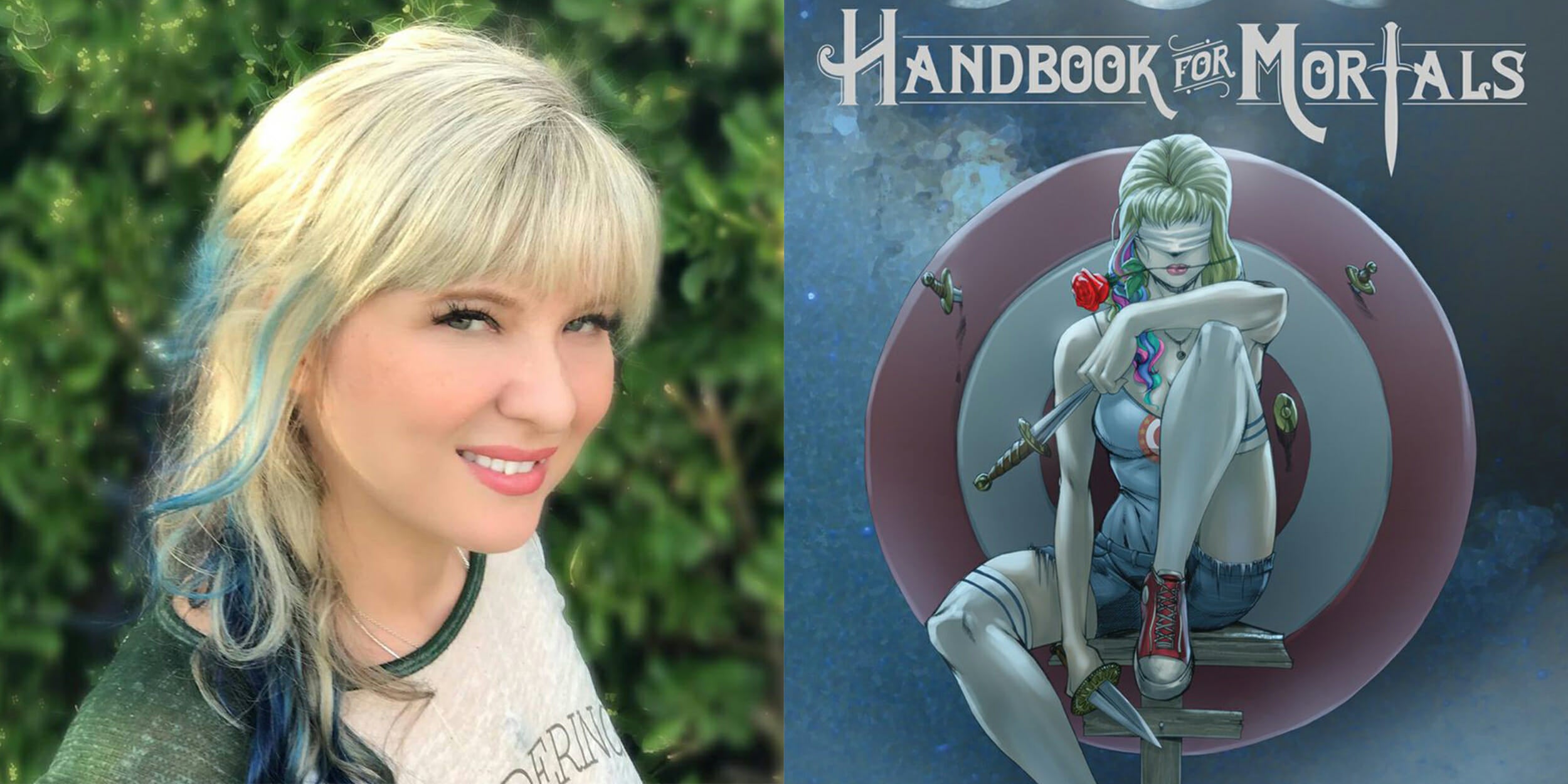 Lani Sarem with Handbook for Mortals cover