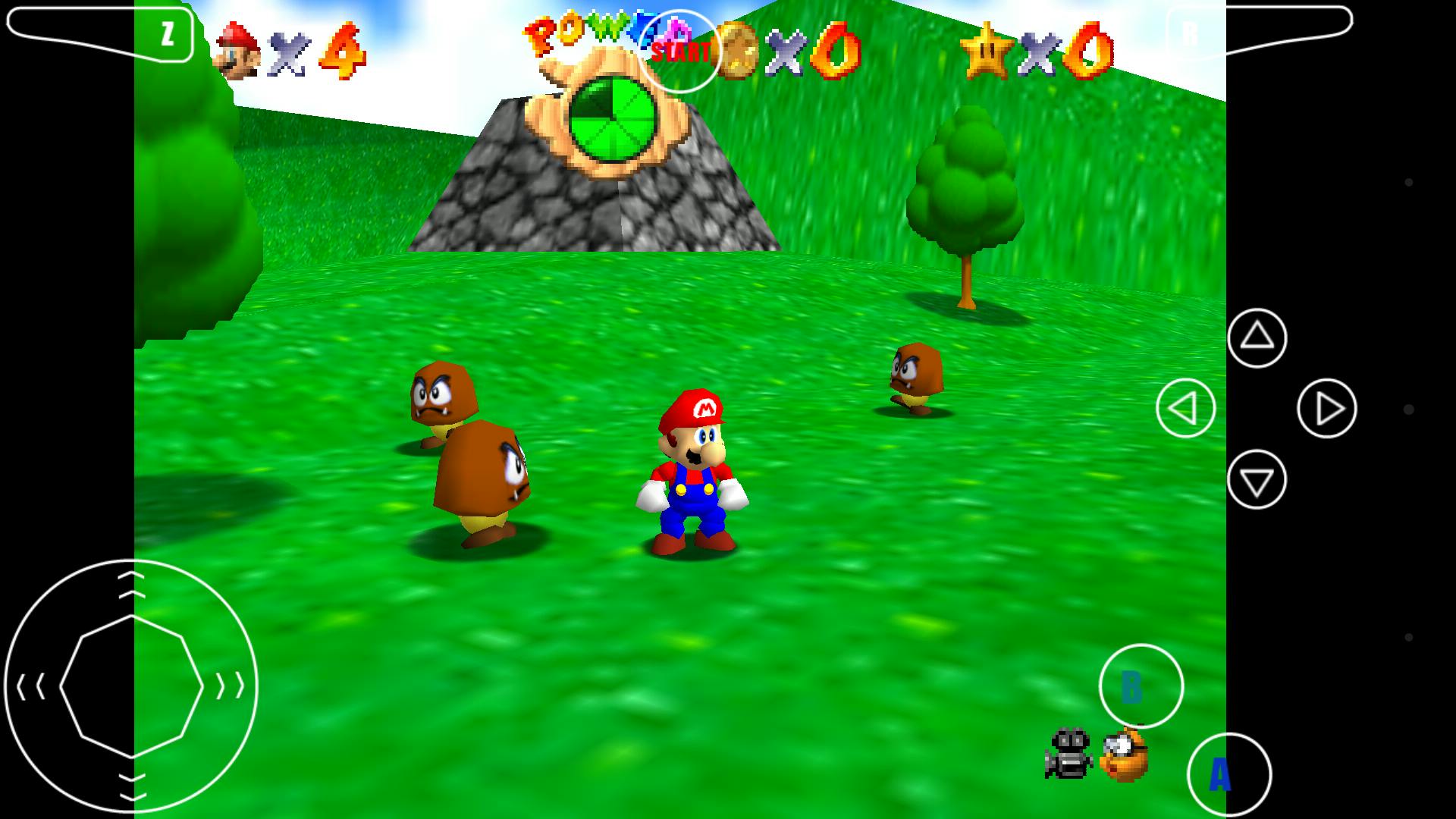 "Super Mario 64" emulated by Mupen64