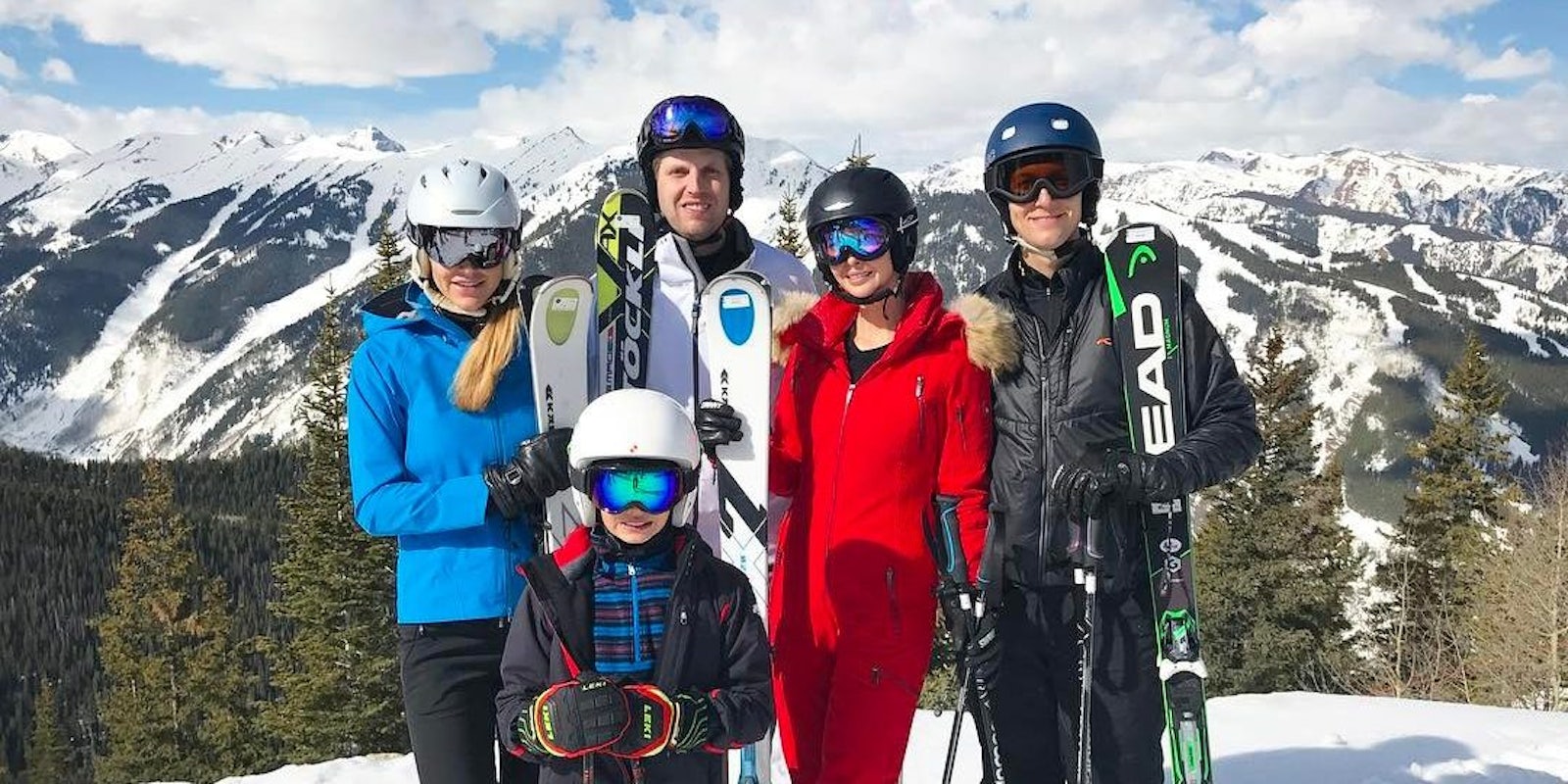 Ivanka Trump, Jared Kushner, Eric Trump, and Lara Trump go skiing in Aspen, Colorado.
