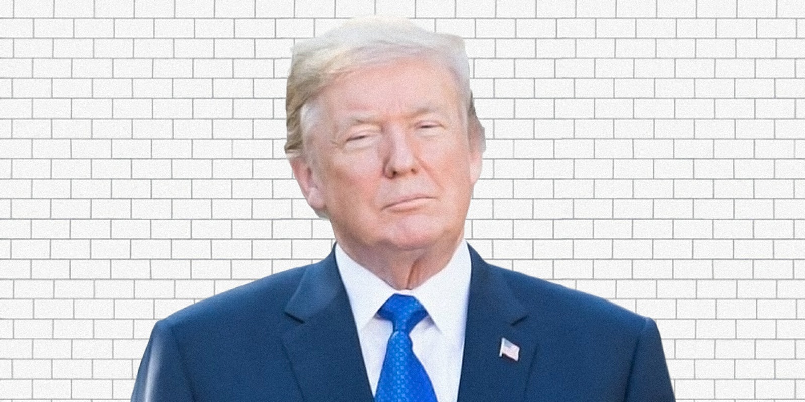 Donald Trump in front of Pink Floyd's 'The Wall'