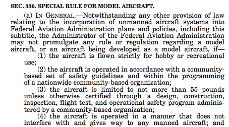 An entirely different set of rules for R/C airplanes.