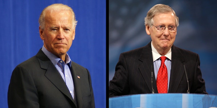 Joe Biden said Senate Majority Leader Mitch McConnell refused to sign a bipartisan statement condemning Russian interference in the 2016 election.