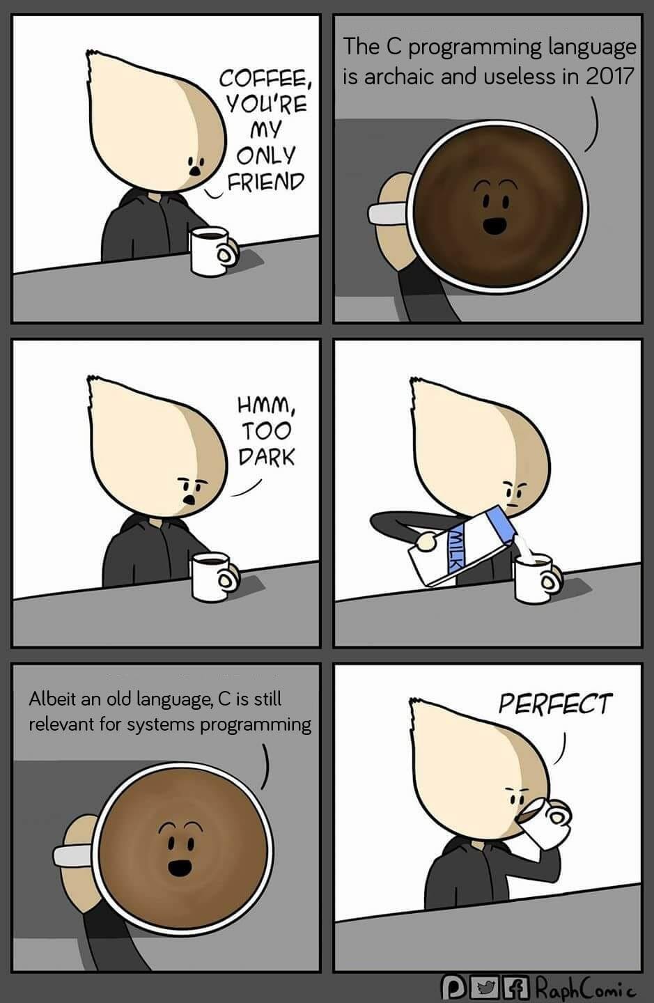 coffee friend meme c programming language