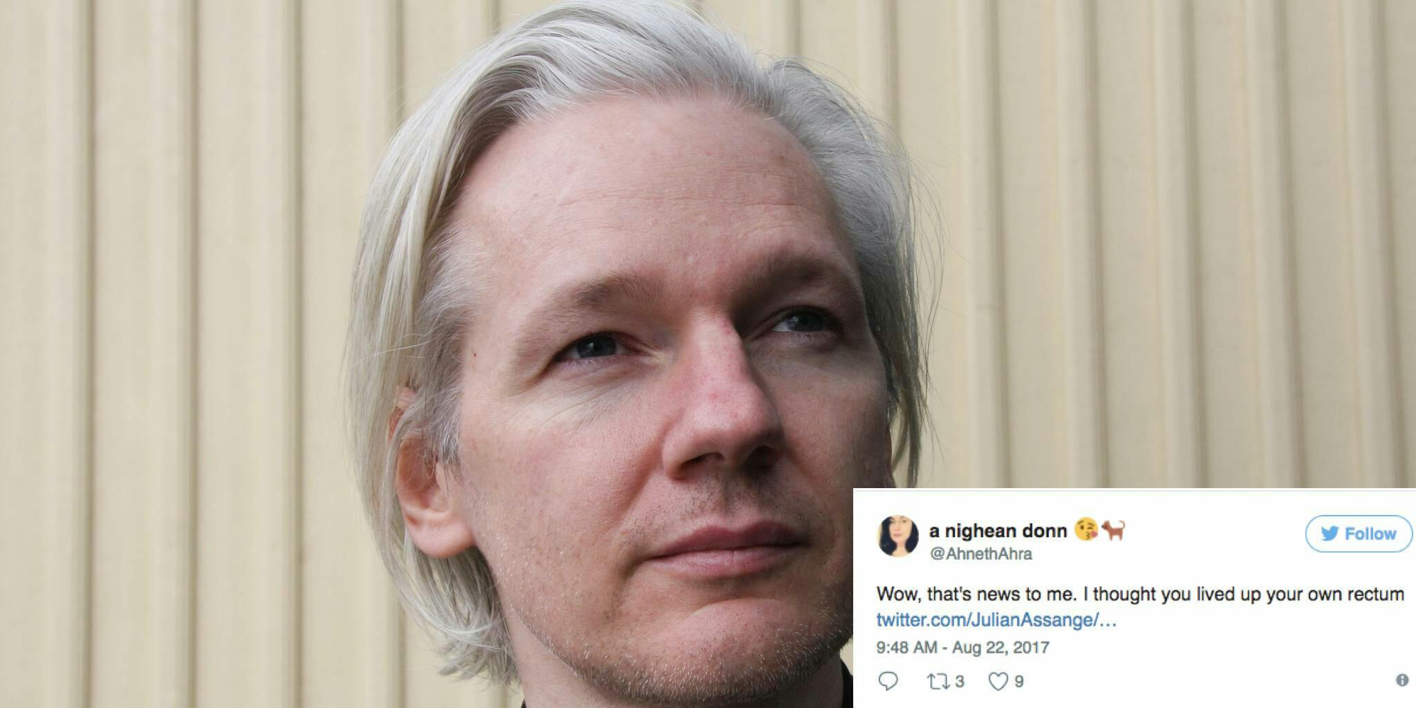 Julian Assange Gets Owned on Twitter for His Living Accomodations