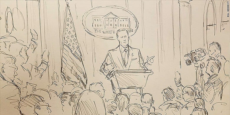 CNN sketch artist White House press briefing