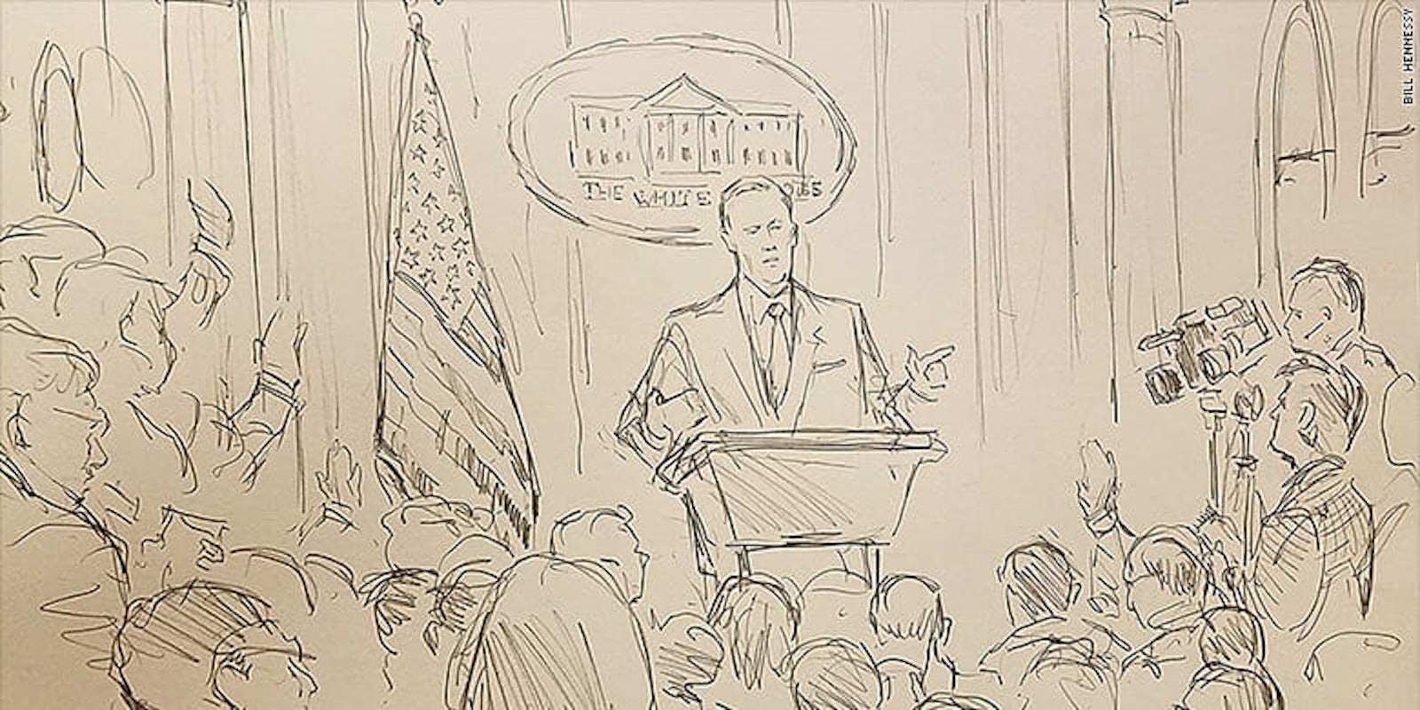 CNN sketch artist White House press briefing