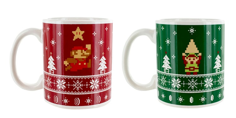 nintendo holiday mugs