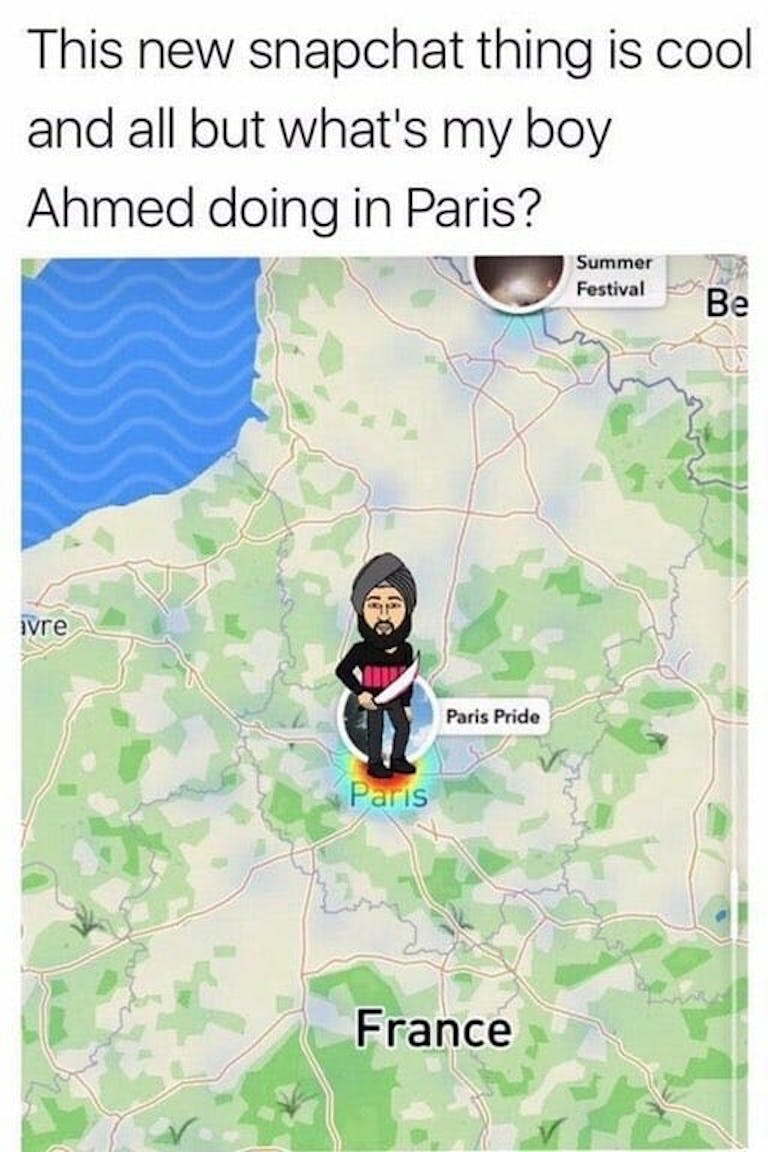 paris attacks snapmap snapchat meme
