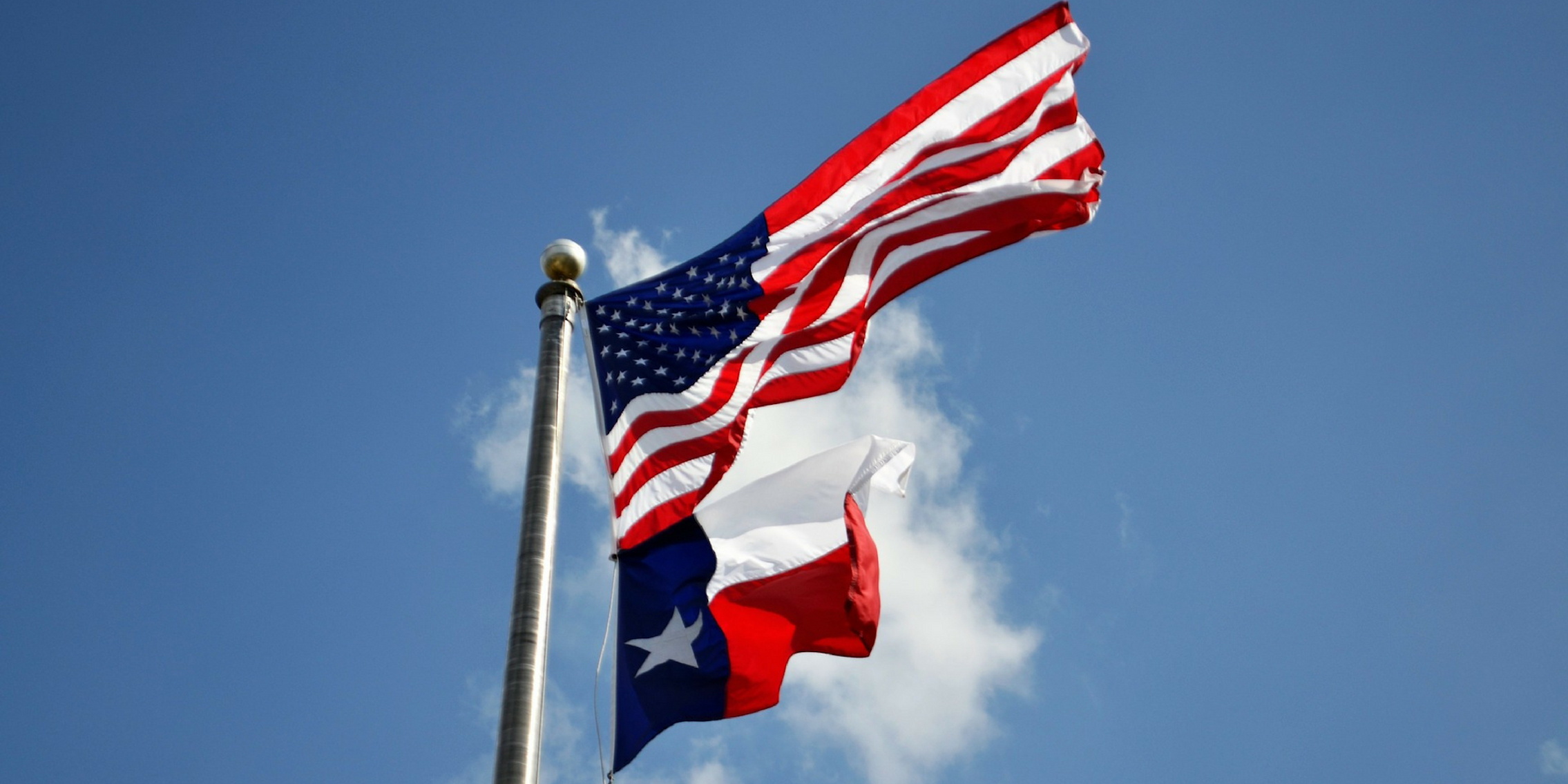 The U.S. and Texas flags