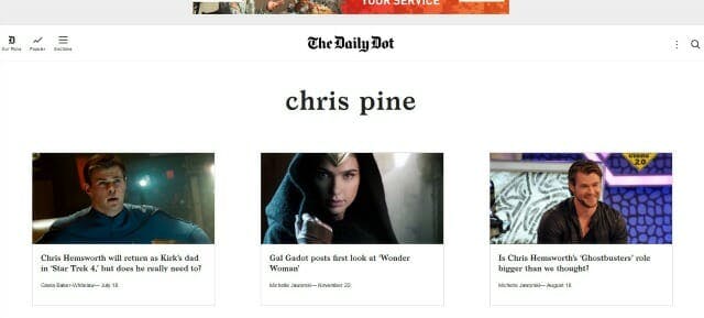 Chris Pine tags page