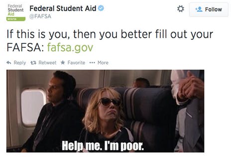 FAFSA Twitter social media mocking poor people