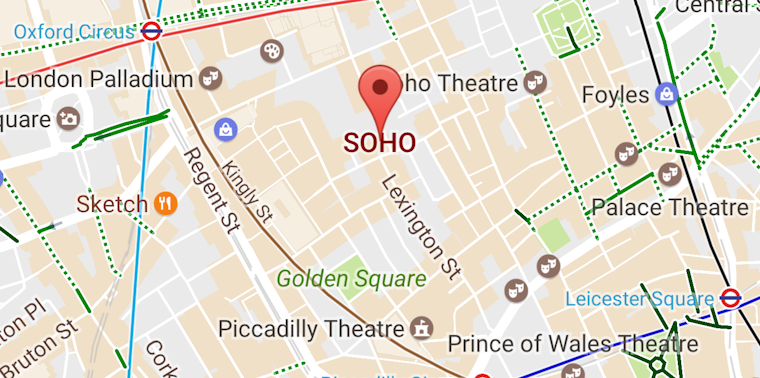 Screengrab of Soho area of London