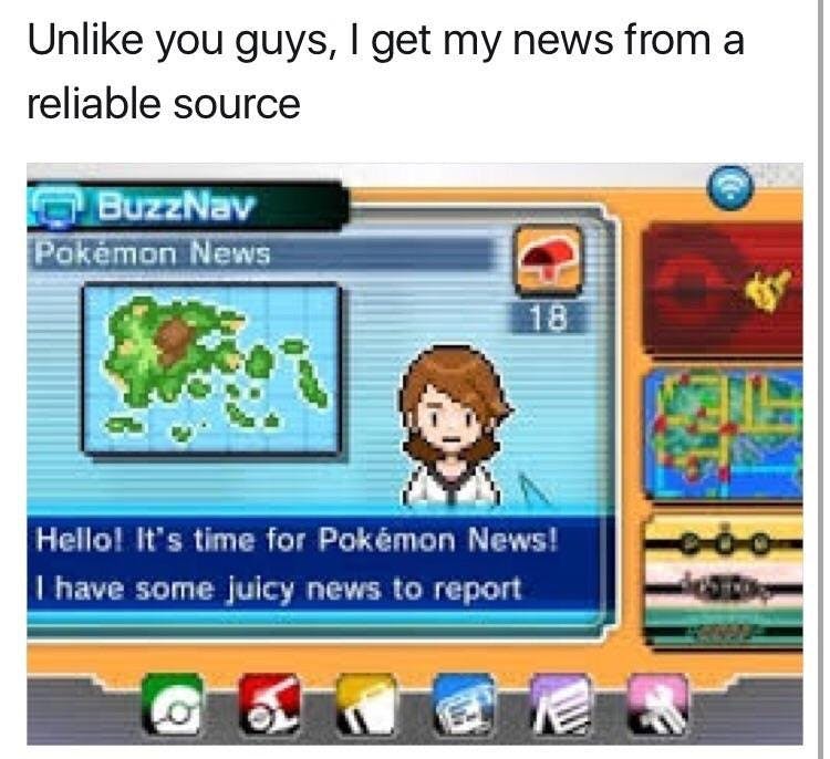 reliable source meme: pokemon news channel