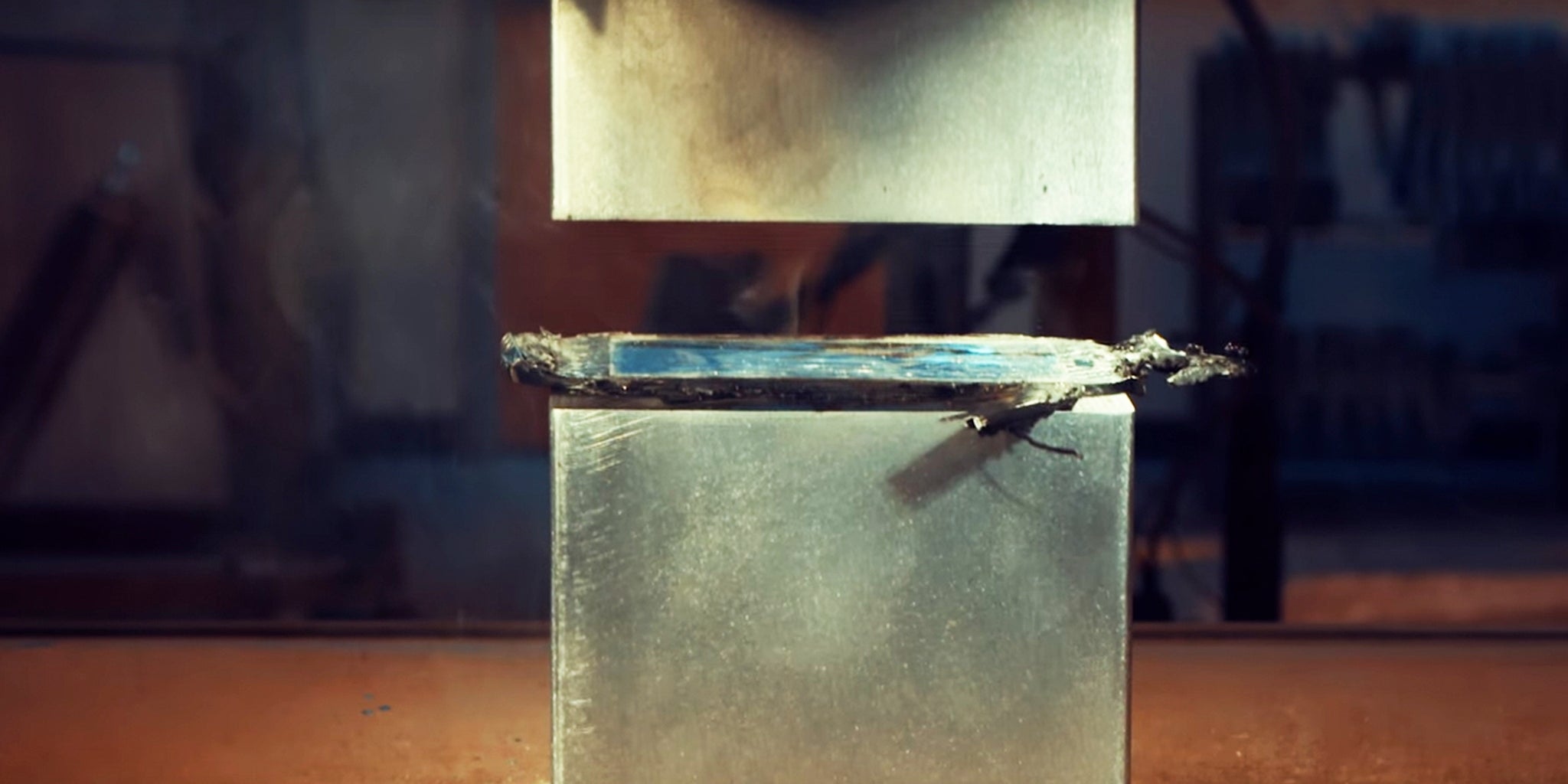 Hydraulic presses can crush anything, and the is obsessed