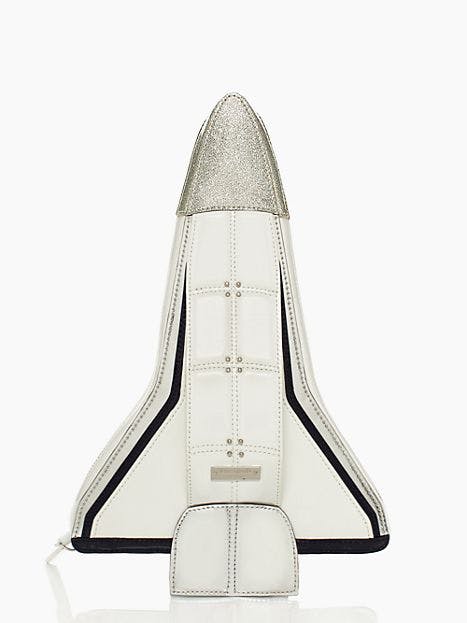 A space shuttle clutch by Kate Spade.