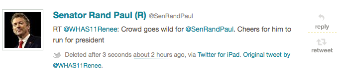 Rand Paul deleted tweet