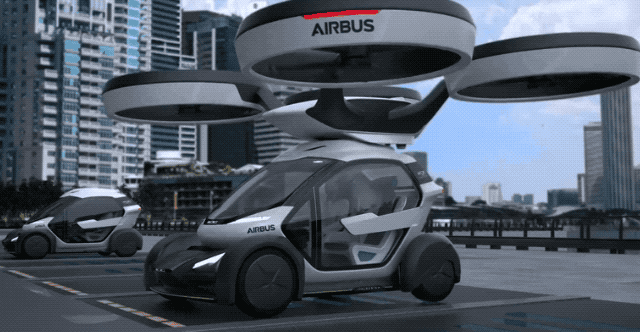 Airbus prototype flying car GIF
