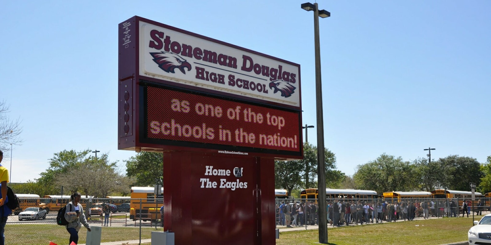 Marjory Stoneman Douglas High School's marquee sign.