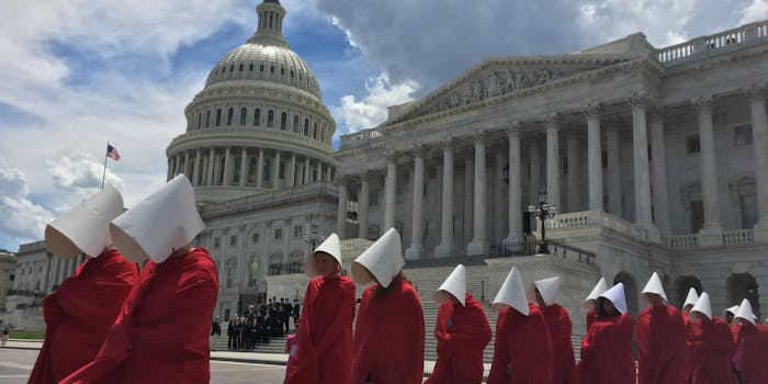 'Handmaids' protesting the Senate GOP healthcare bill at Washington D.C.