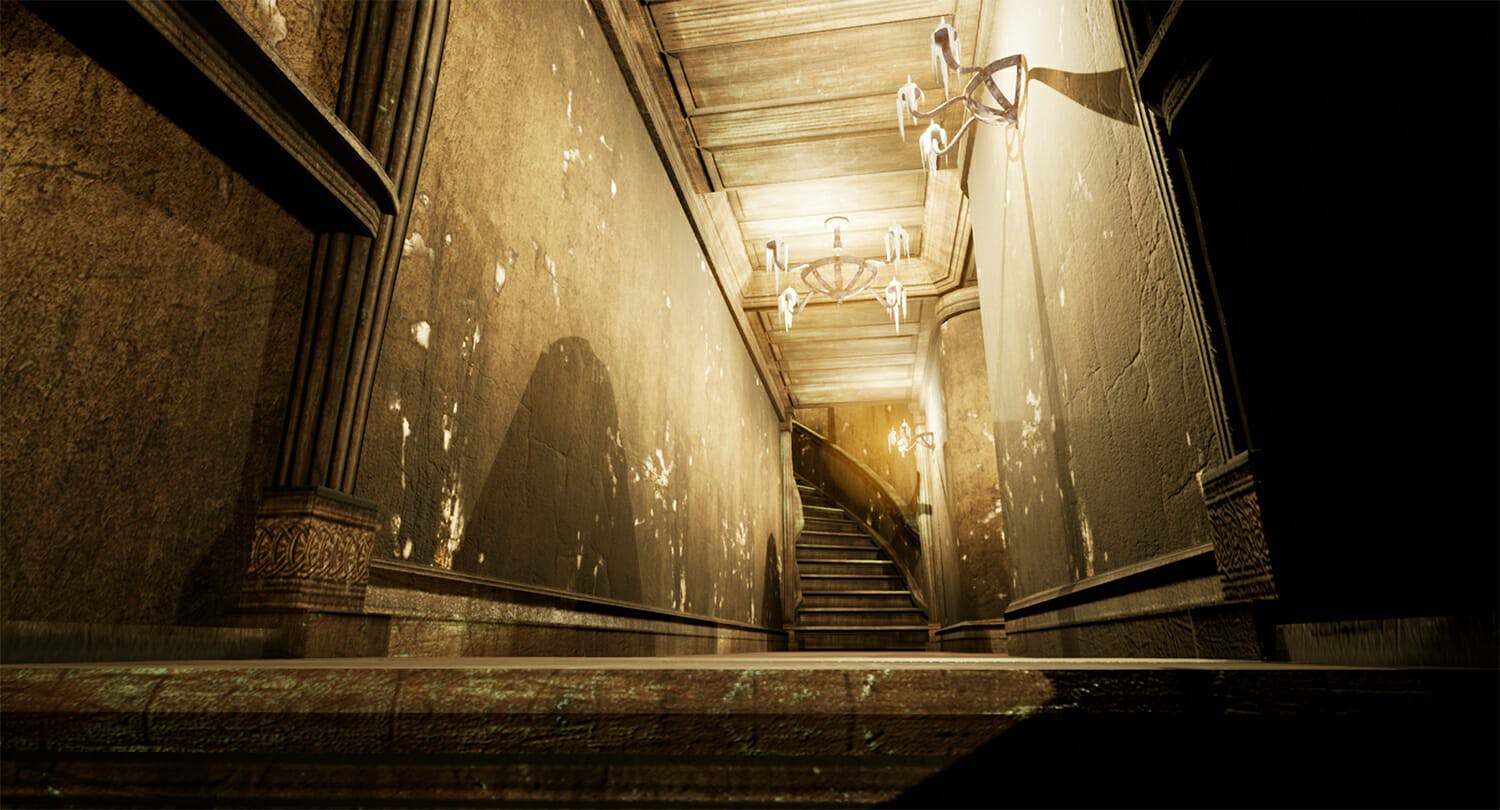 Creepy hallway in Montecrypto game