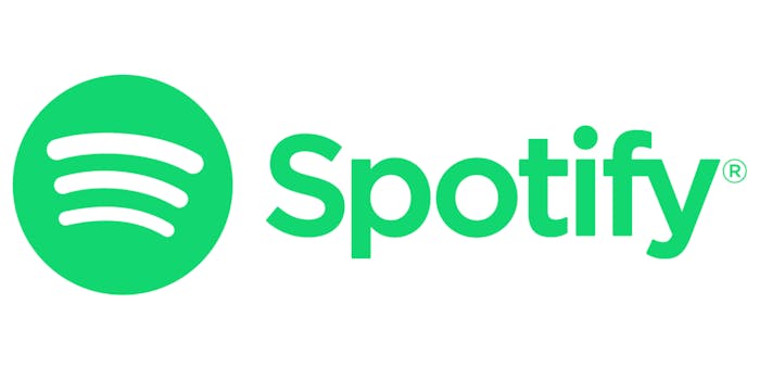 Green Spotify logo on white background