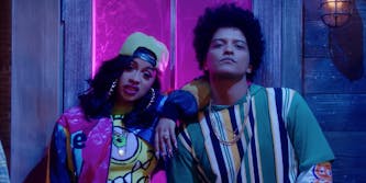 Bruno Mars and Cardi B in the 'Finesse (Remix)' video.