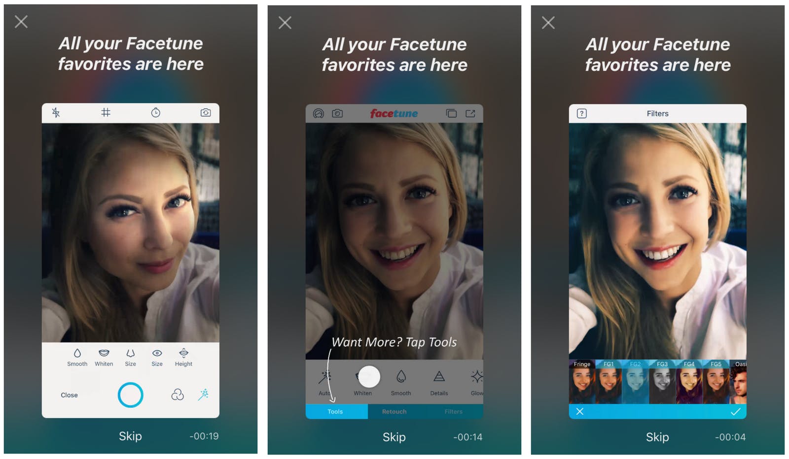selfie apps : FaceTune