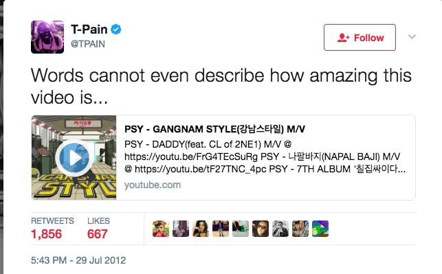 gangnam style t pain tweet