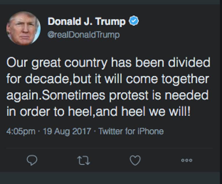 president trump heel