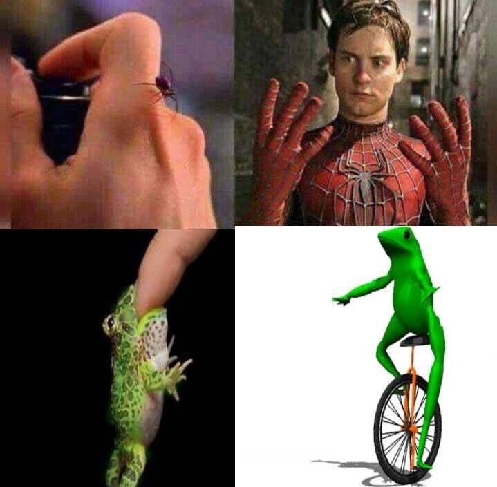 man turns into dat boi frog