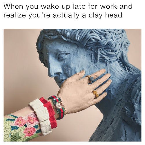 Flaminia Veronesi statue meme for Gucci