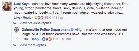 hot cop police florida first responders facebook comments