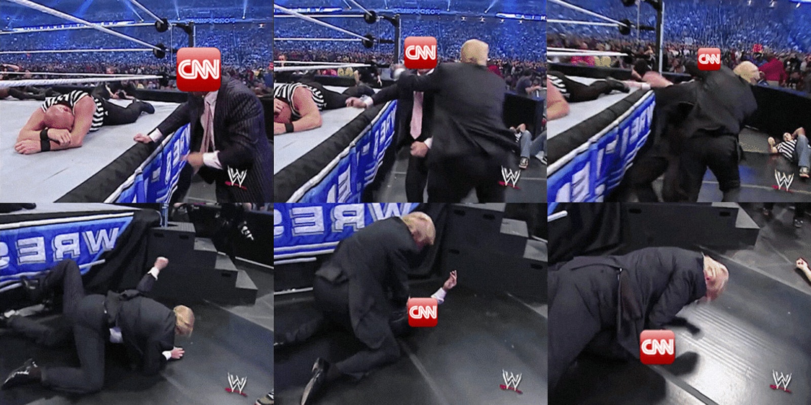 Donald Trump wrestling with CNN