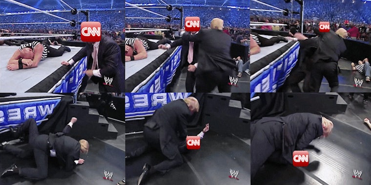 Donald Trump wrestling with CNN