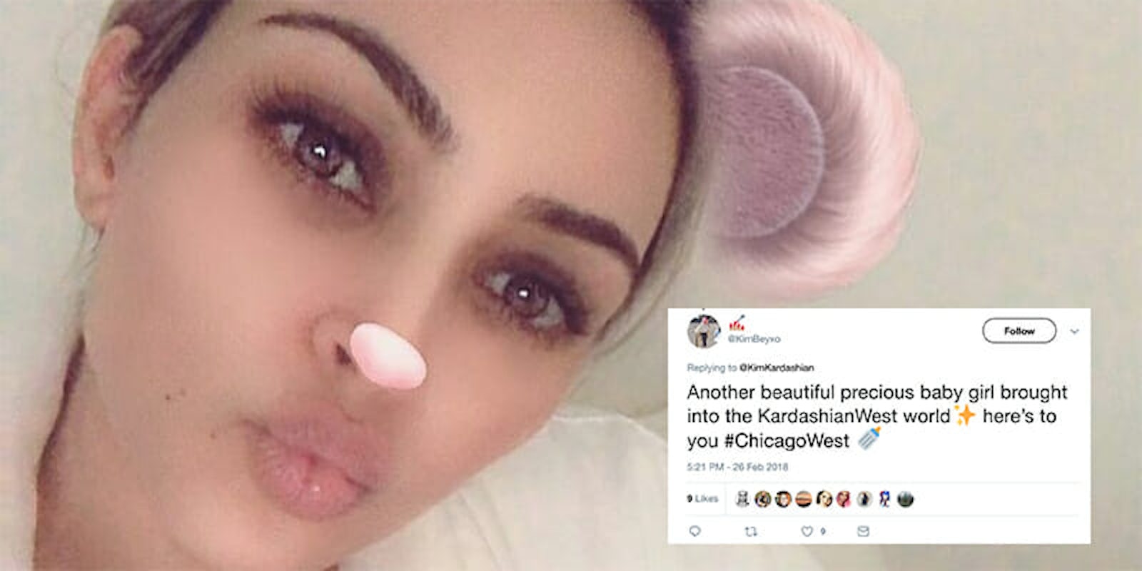 Kim Kardashian West posted the first photo of baby Chicago to Instagram.
