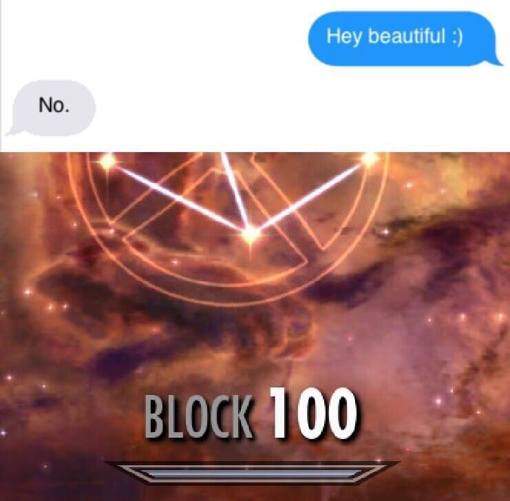 hey beautiful skyrim block meme