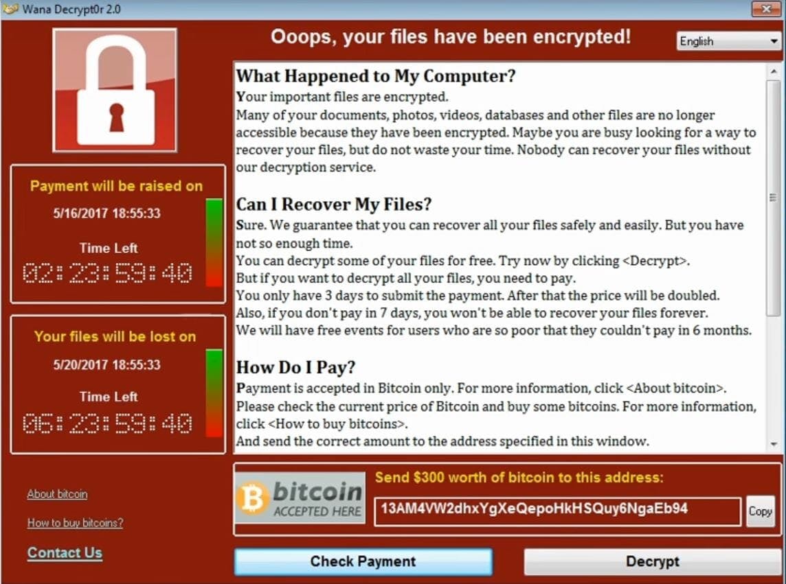 wannacry malware ransomware